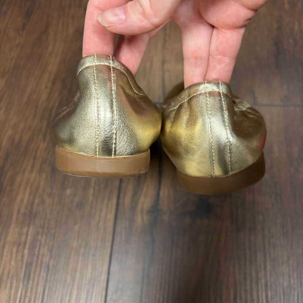 New! ABEO Tilly metatarsal ortho Gold Metallic Leather Comfort Ballet Flats Shoe - Picture 6 of 9